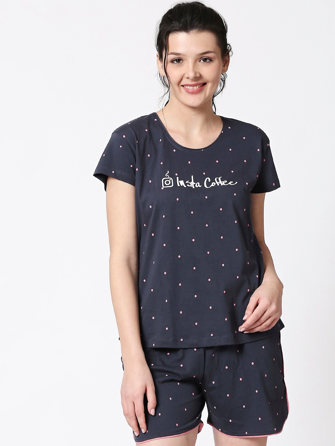 polka dot night suit