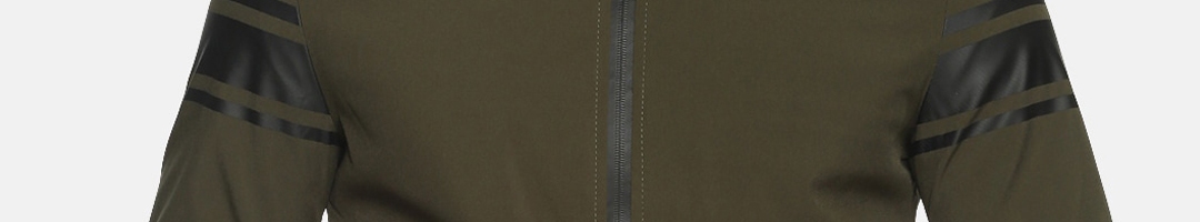 Buy SHOWOFF Men Olive Green Solid Bomber Jacket - Jackets for Men ...