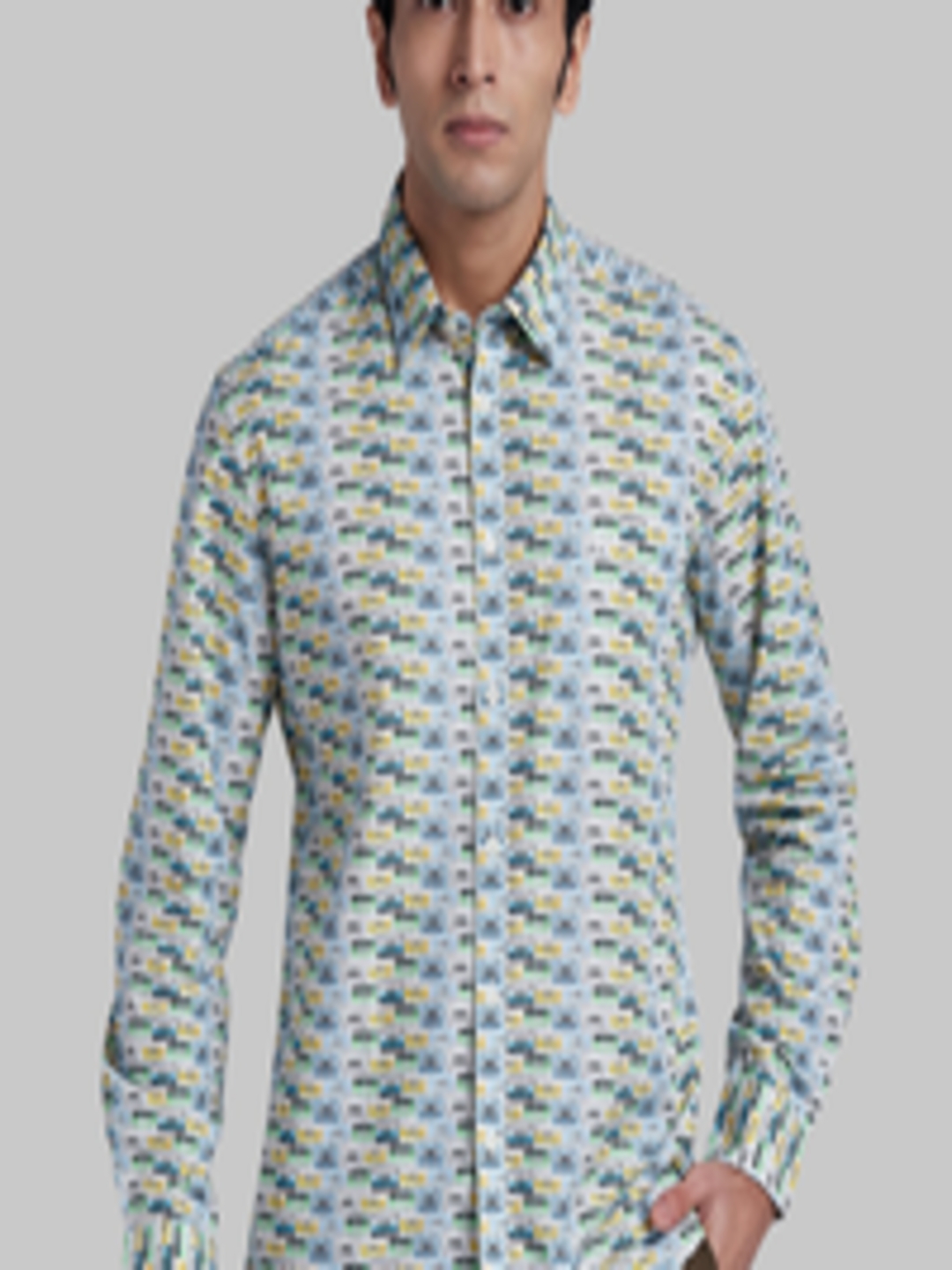 Buy Parx Men Blue Regular Fit Printed Casual Shirt - Shirts for Men ...