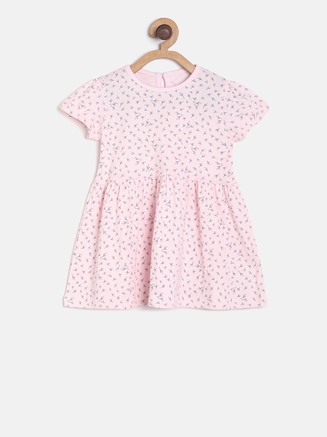 Buy MINI KLUB Girls Pink Printed Fit And Flare Dress Dresses For buy-mini-klub-girls-pink-printed-fit-and-flare-dress-dresses-for