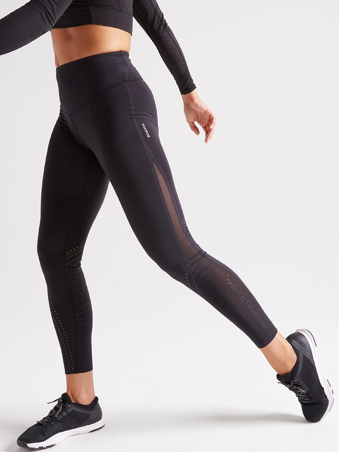 DOMYOS Women's Gym Leggings - Fit+ 500 Black