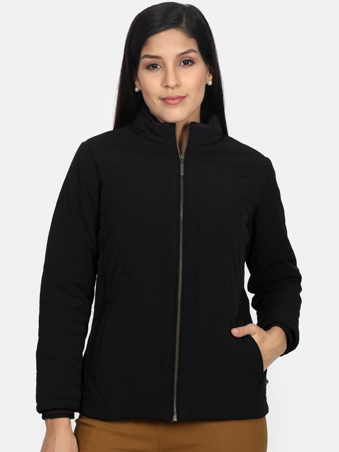 Buy Monte Carlo Women Black Solid Open Front Jacket - Jackets for Women ...