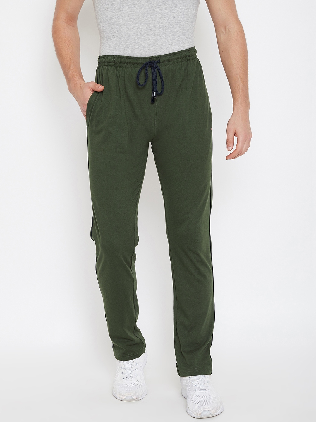 Buy NEVA Men Olive Green Solid Joggers - Track Pants for Men 13044556 ...