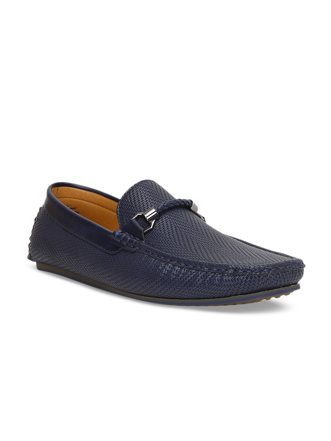 Buy Bata Men Navy Blue Leather Loafers - Casual Shoes for Men 13034800 ...