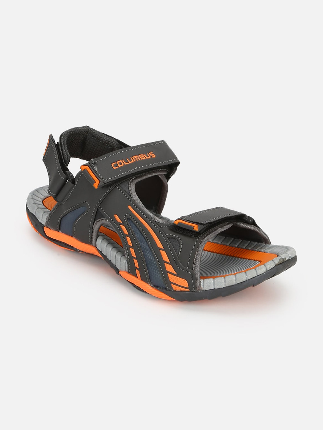Buy Columbus Men Grey & Orange Solid Sports Sandals - Sports Sandals for Men 13033830 | Myntra