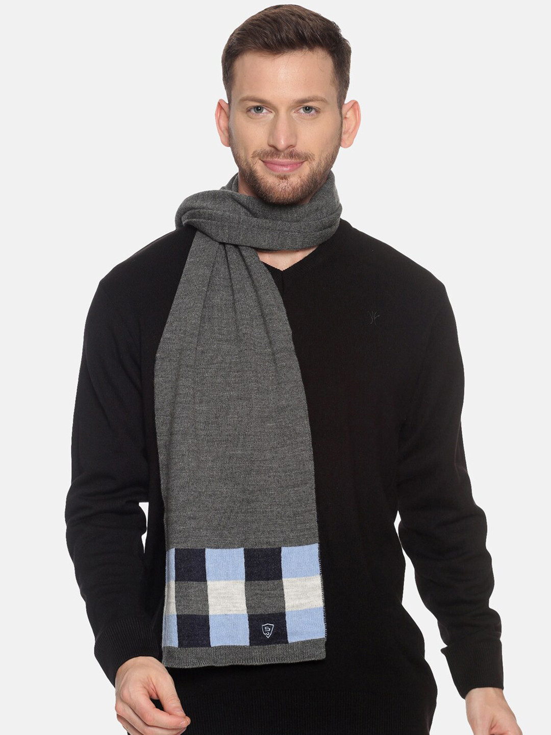 Buy 513 Men Beige & Red Woven Design Mufflers Mufflers for Men