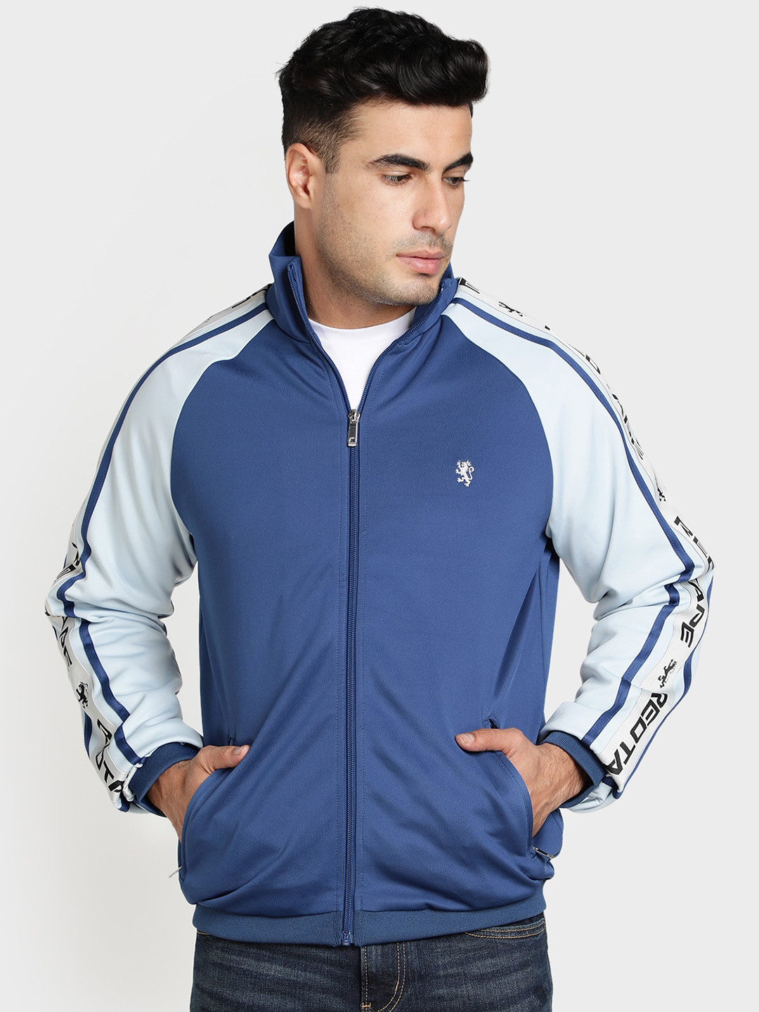 Buy Red Tape Men Blue Solid Sporty Jacket - Jackets for Men 13061806 ...