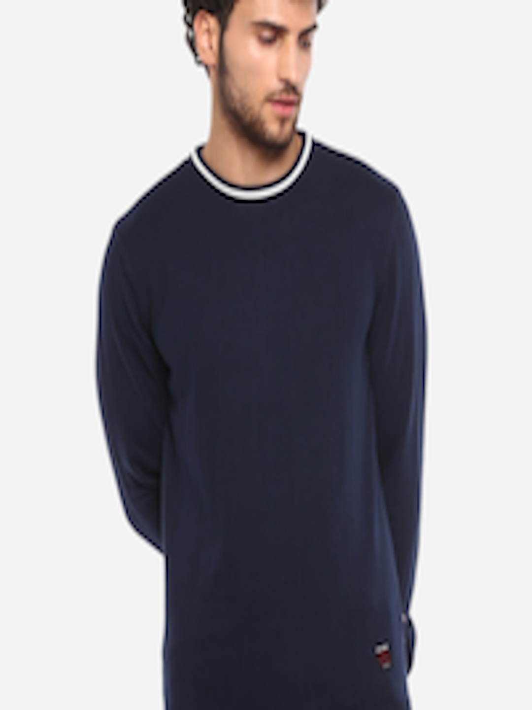 Buy Red Chief Men Navy Blue Solid Sweater - Sweaters for Men 13070642 ...