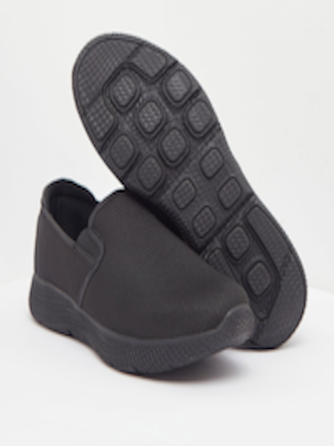 Buy Shoexpress Men Black Solid Walking Shoes - Sports Shoes for Men ...