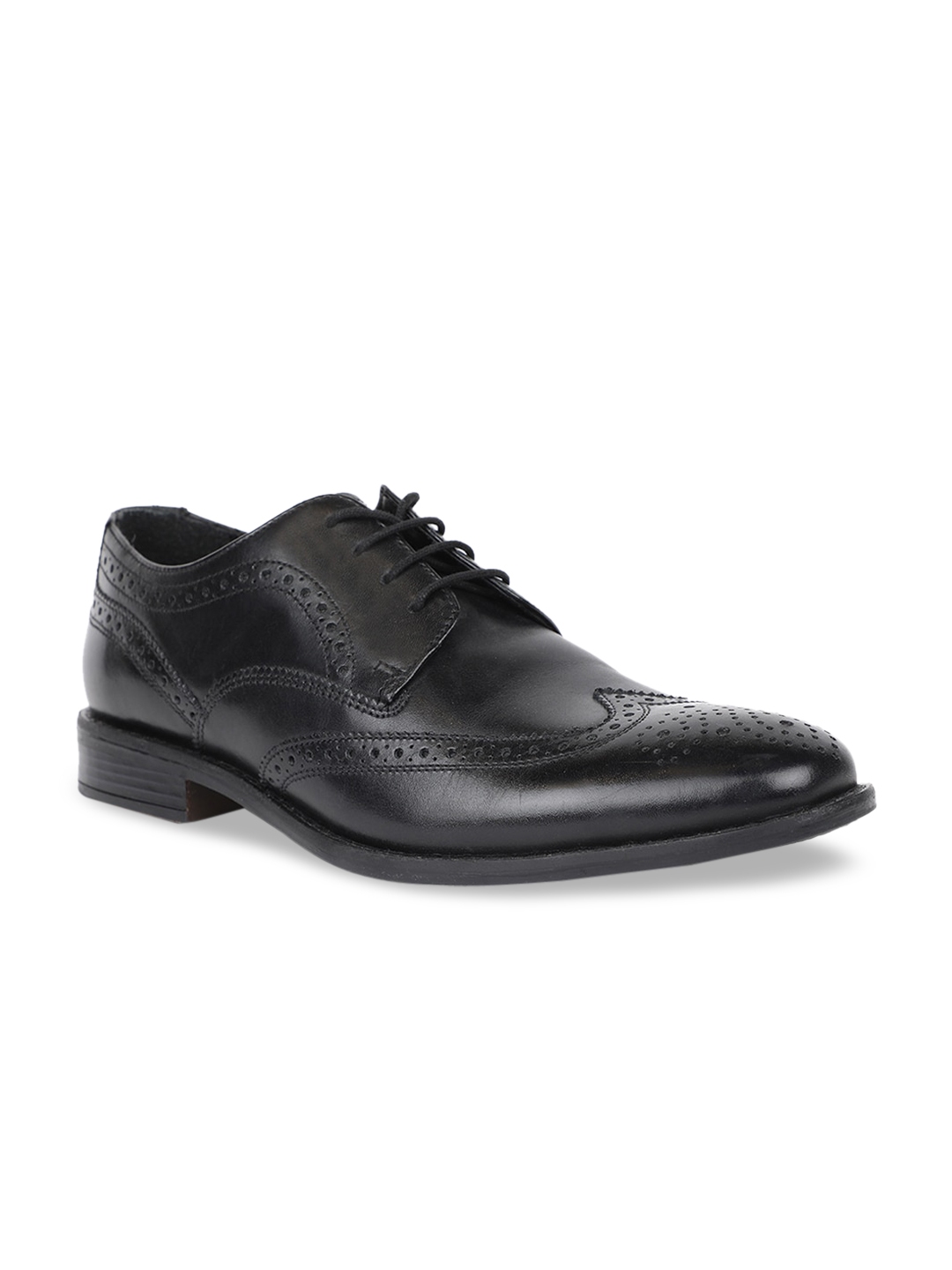 Buy Hush Puppies Men Black Solid Formal Leather Brogues - Formal Shoes ...