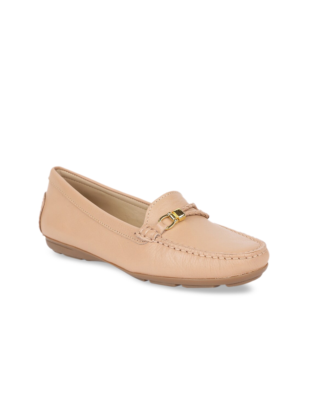 Buy Hush Puppies Women Beige Leather Loafers - Casual Shoes for Women ...