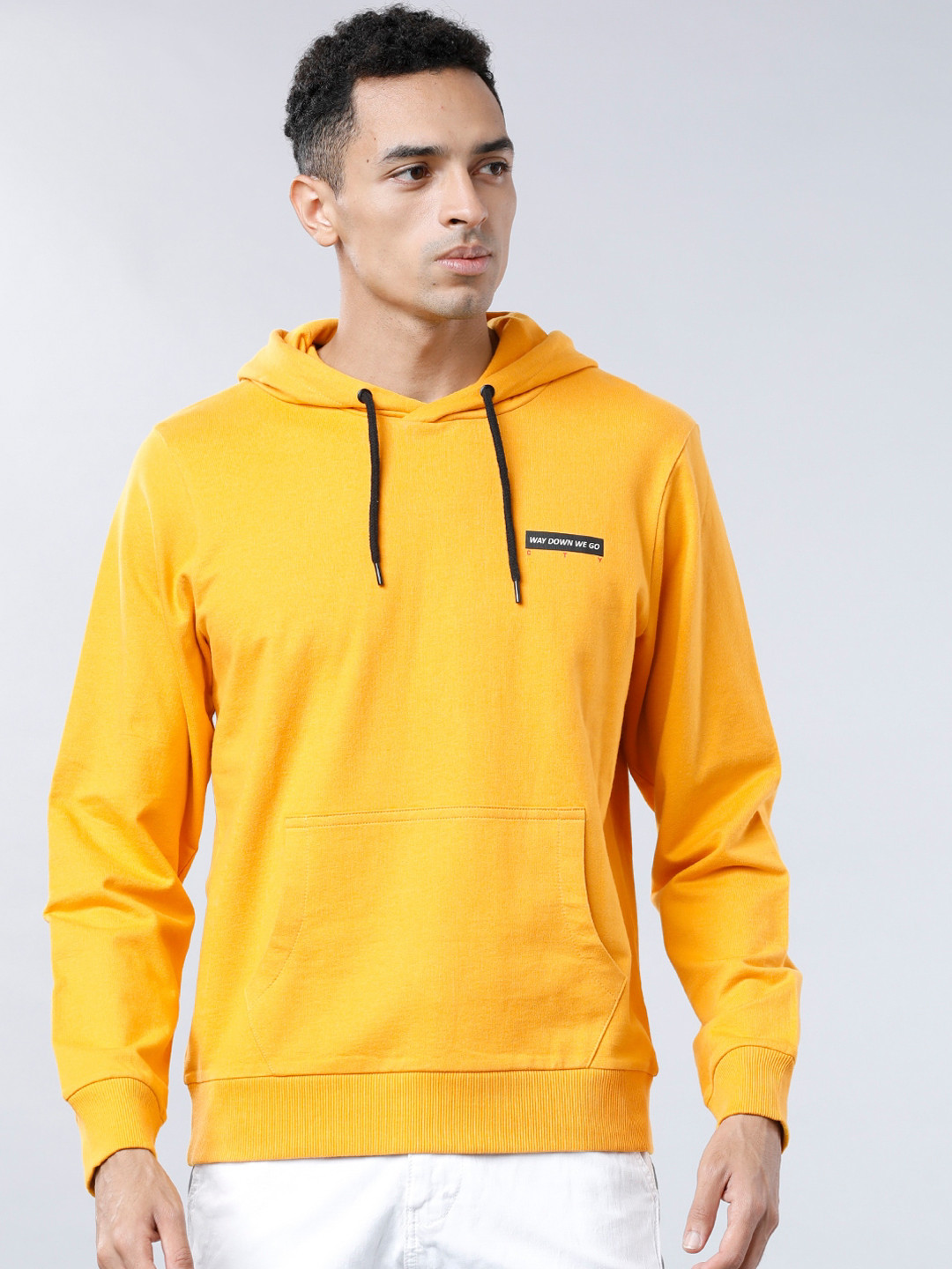 Buy HIGHLANDER Men Mustard Solid Hooded Sweatshirt Sweatshirts for