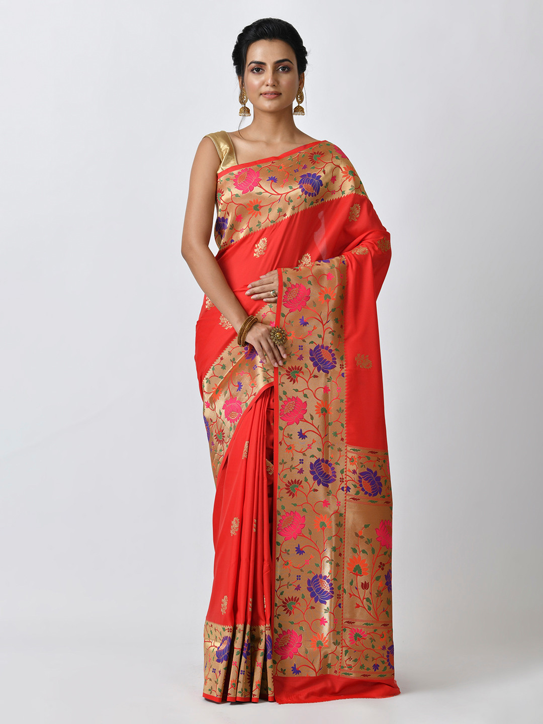 Buy RANGOLI Orange Printed Art Silk Saree Sarees for Women 13079488