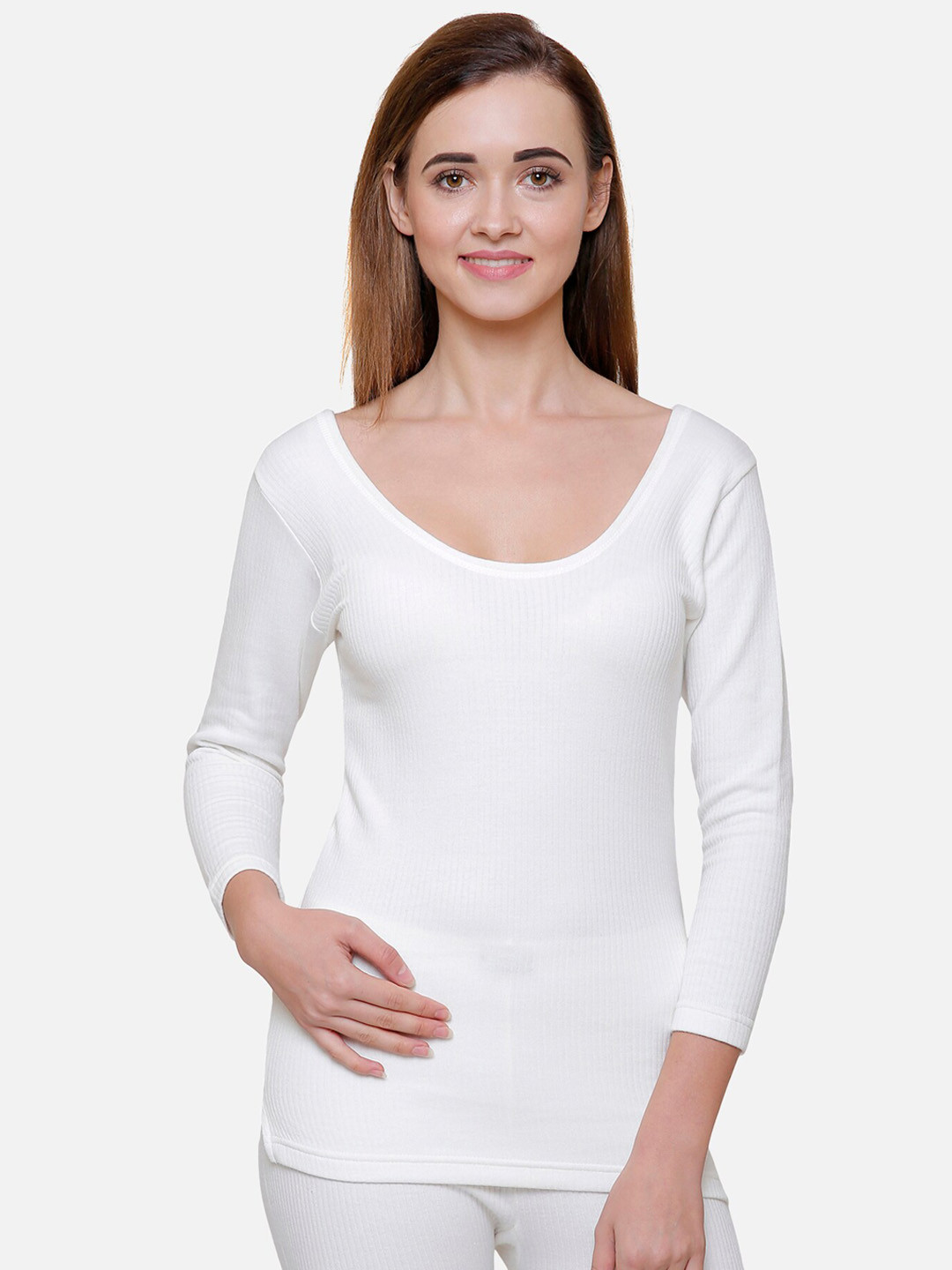 Buy BODYCARE INSIDER Women Off White Solid Thermal Top Thermal Tops