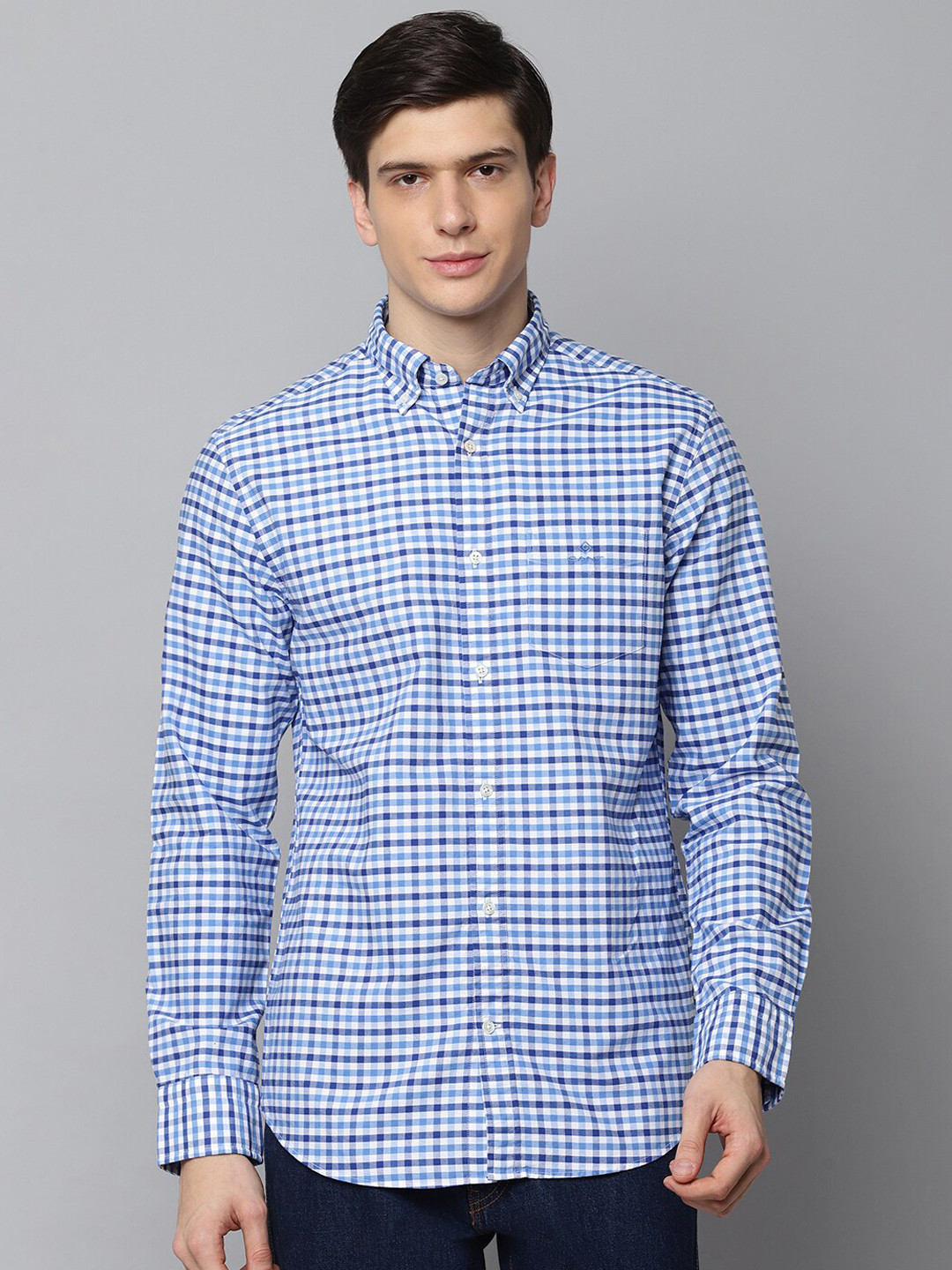 Gant Men Blue Regular Fit Solid Crew Neck Tshirt main image 0