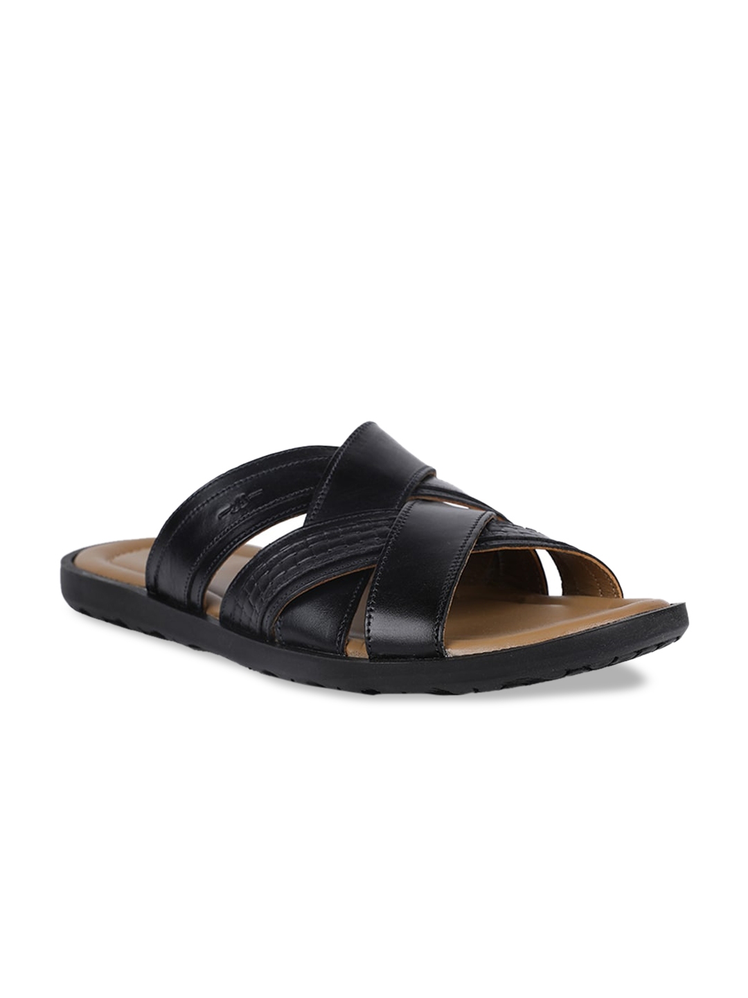 Buy Bata Men Black Solid Leather Comfort Sandals Sandals For Men 13075856 Myntra 