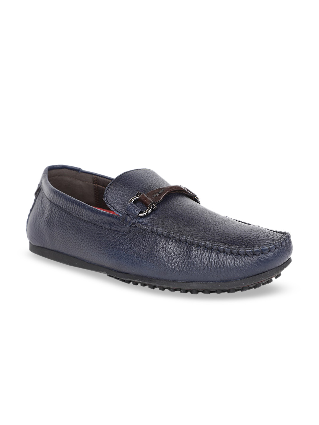 Buy Hush Puppies Men Navy Blue Leather Loafers Casual Shoes for Men