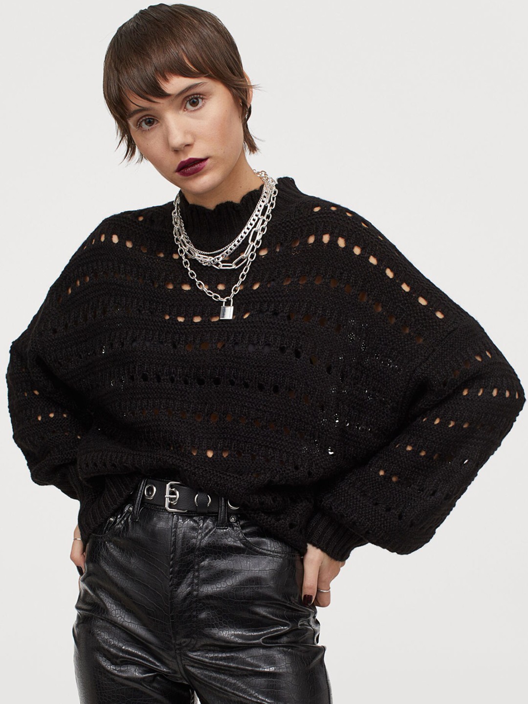 black polo neck jumper womens uk