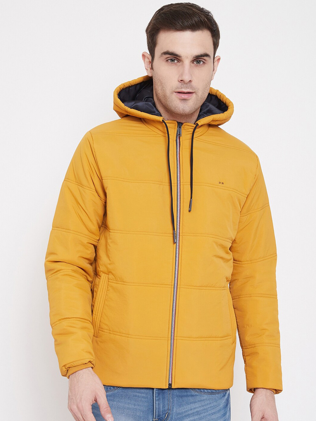 Buy Okane Men Mustard Yellow Solid Padded Jacket Jackets for Men