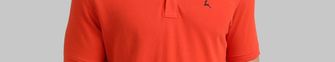 Buy Parx Men Orange Solid Polo Collar T Shirt - Tshirts for Men ...