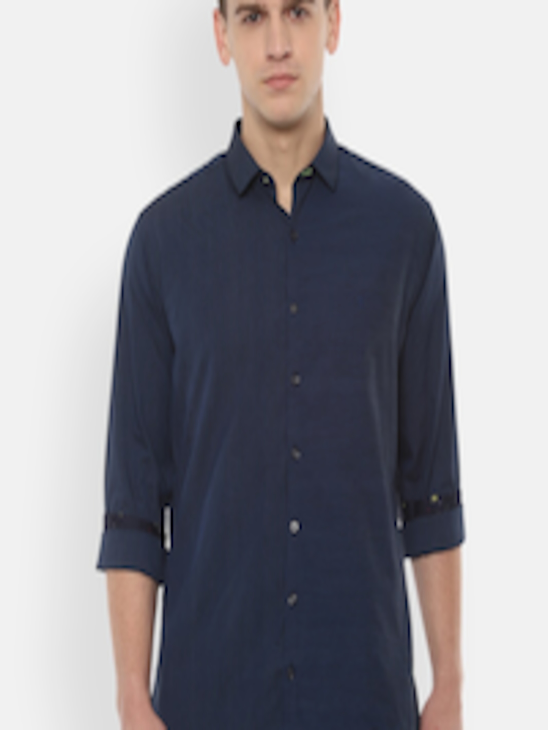 Buy V Dot Men Navy Blue Slim Fit Striped Casual Shirt - Shirts for Men ...