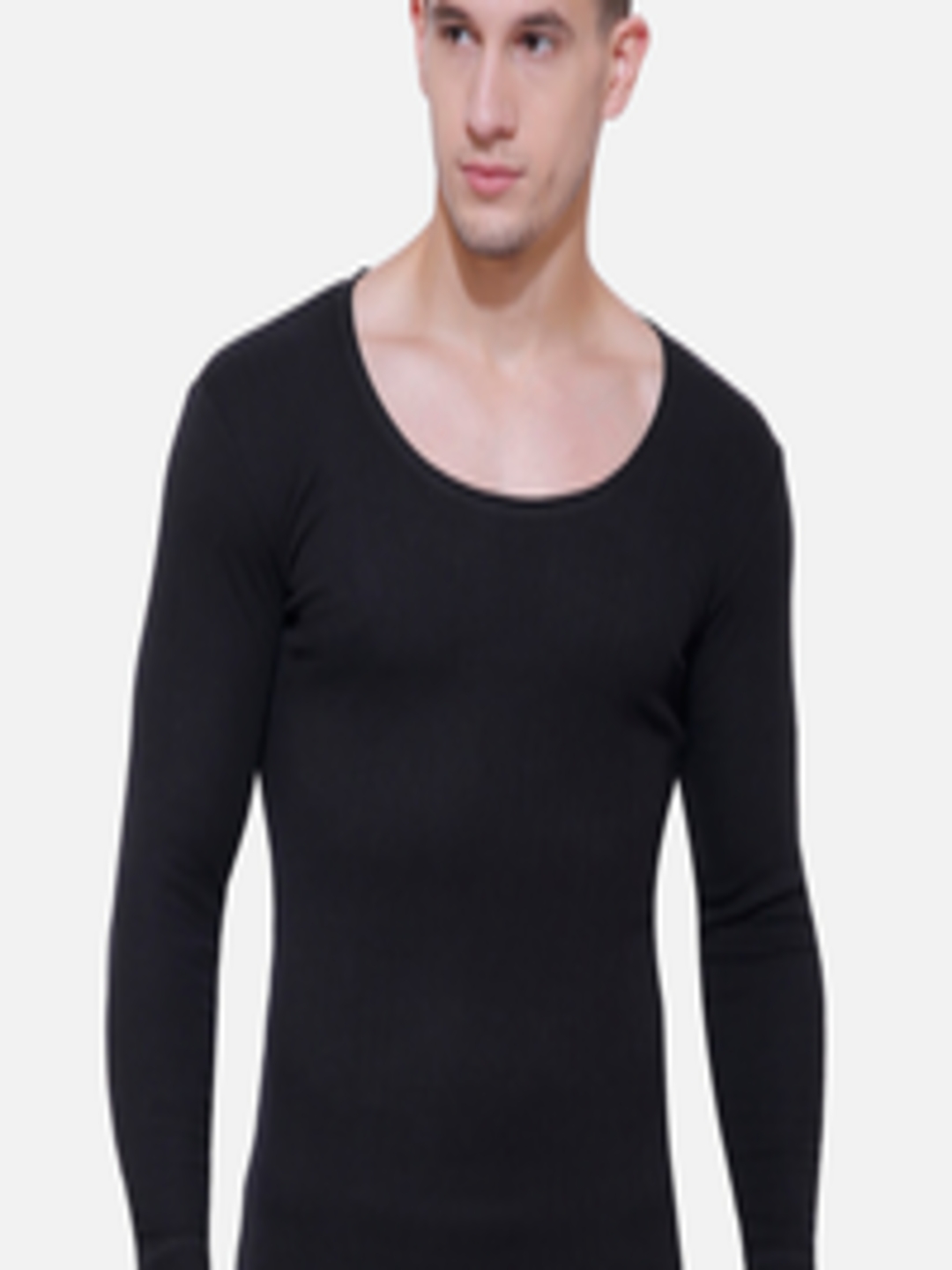 Buy BODYCARE INSIDER Men Black Striped Slim Fit Thermal T Shirt ...