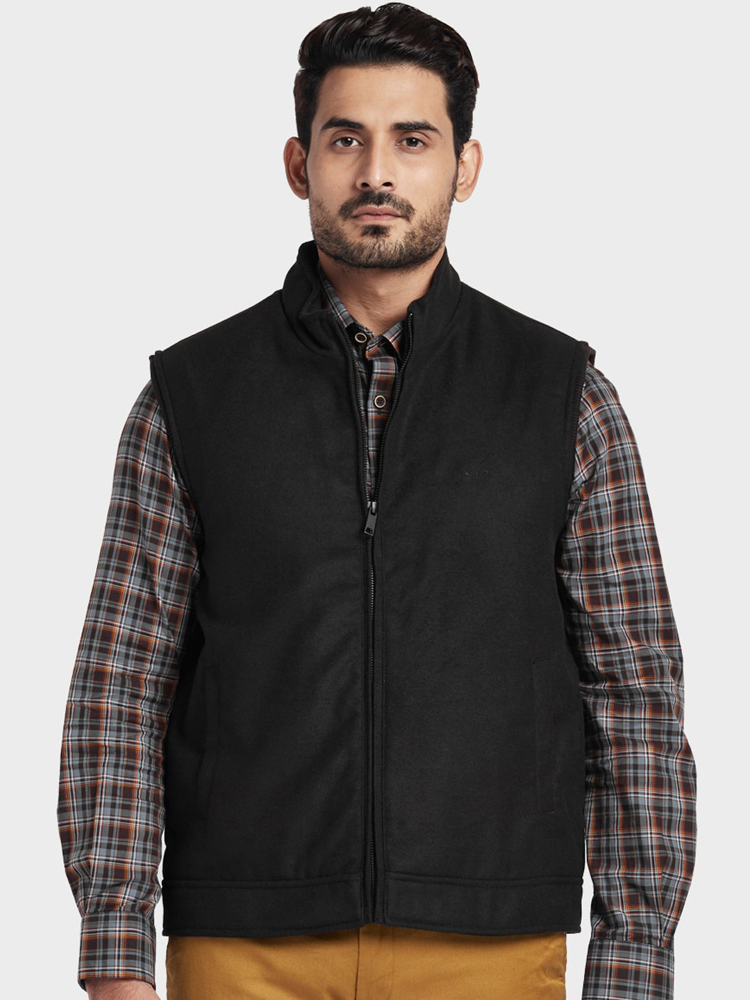 Men's Black Solid Bomber Jacket