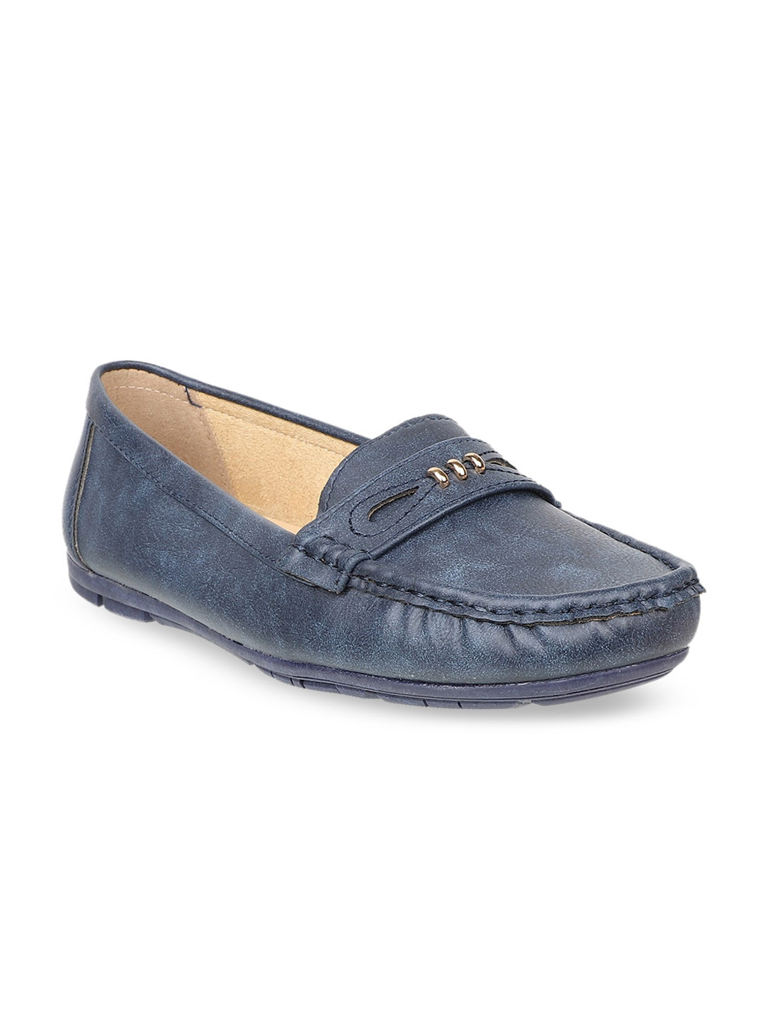 navy blue flat womens shoes