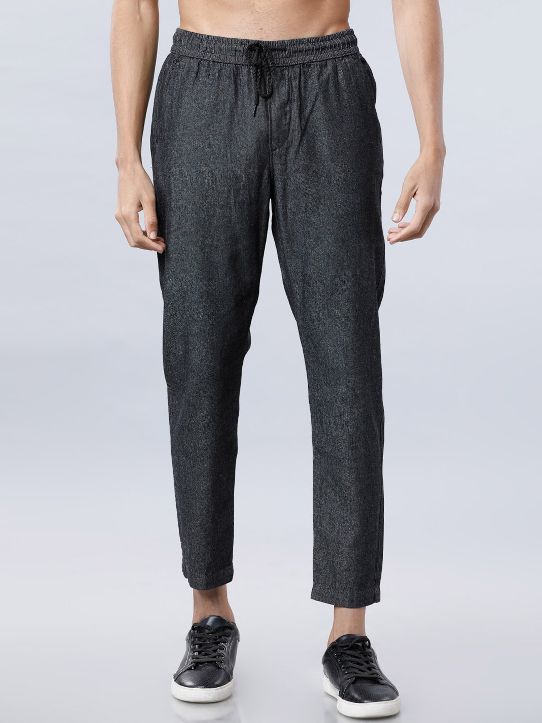 Buy HIGHLANDER Men Charcoal Tapered Fit Solid Regular Trousers Trousers for Men 13108628 Myntra