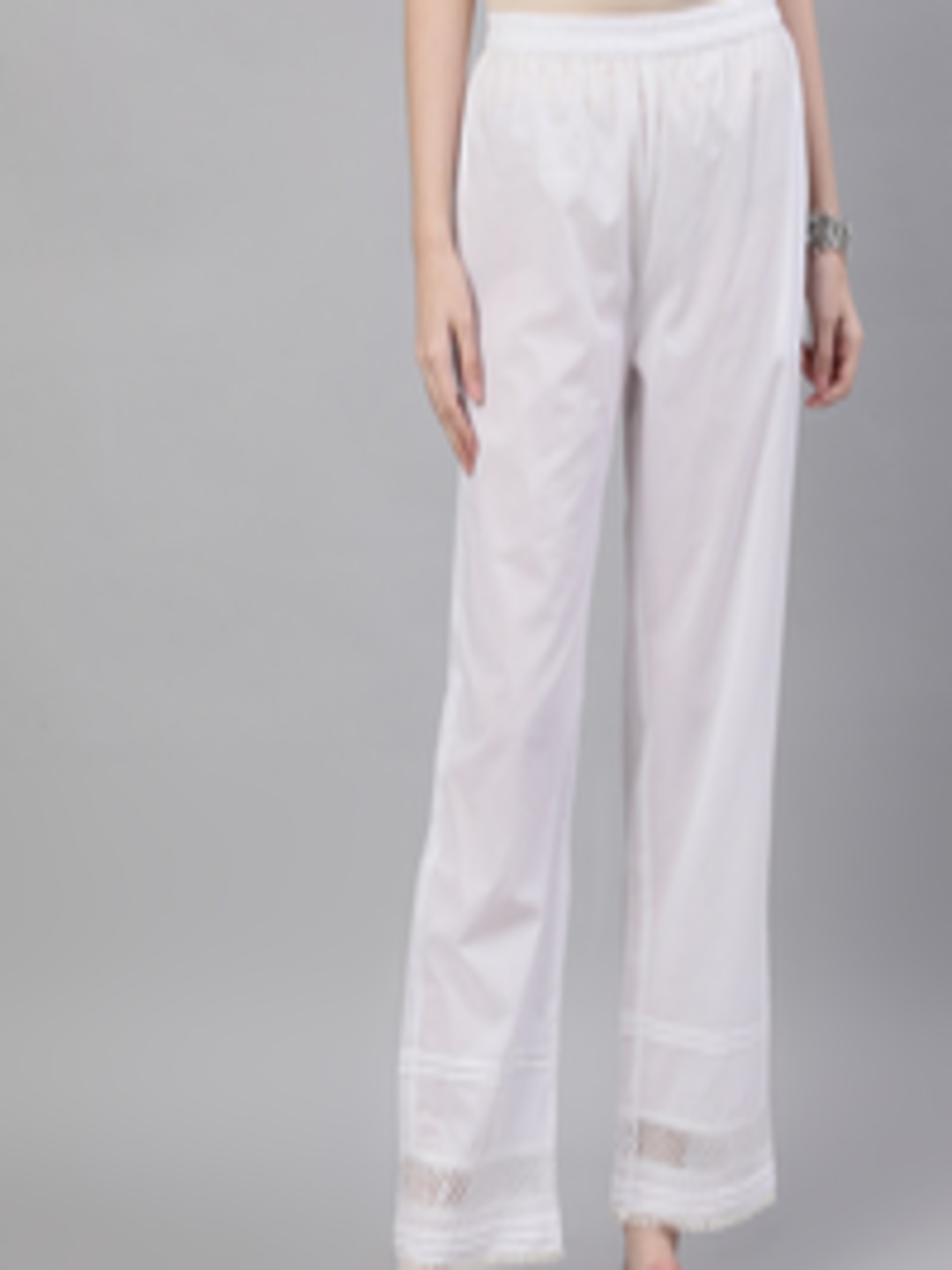 Buy Nayo Women White Regular Fit Solid Regular Trousers - Trousers for ...
