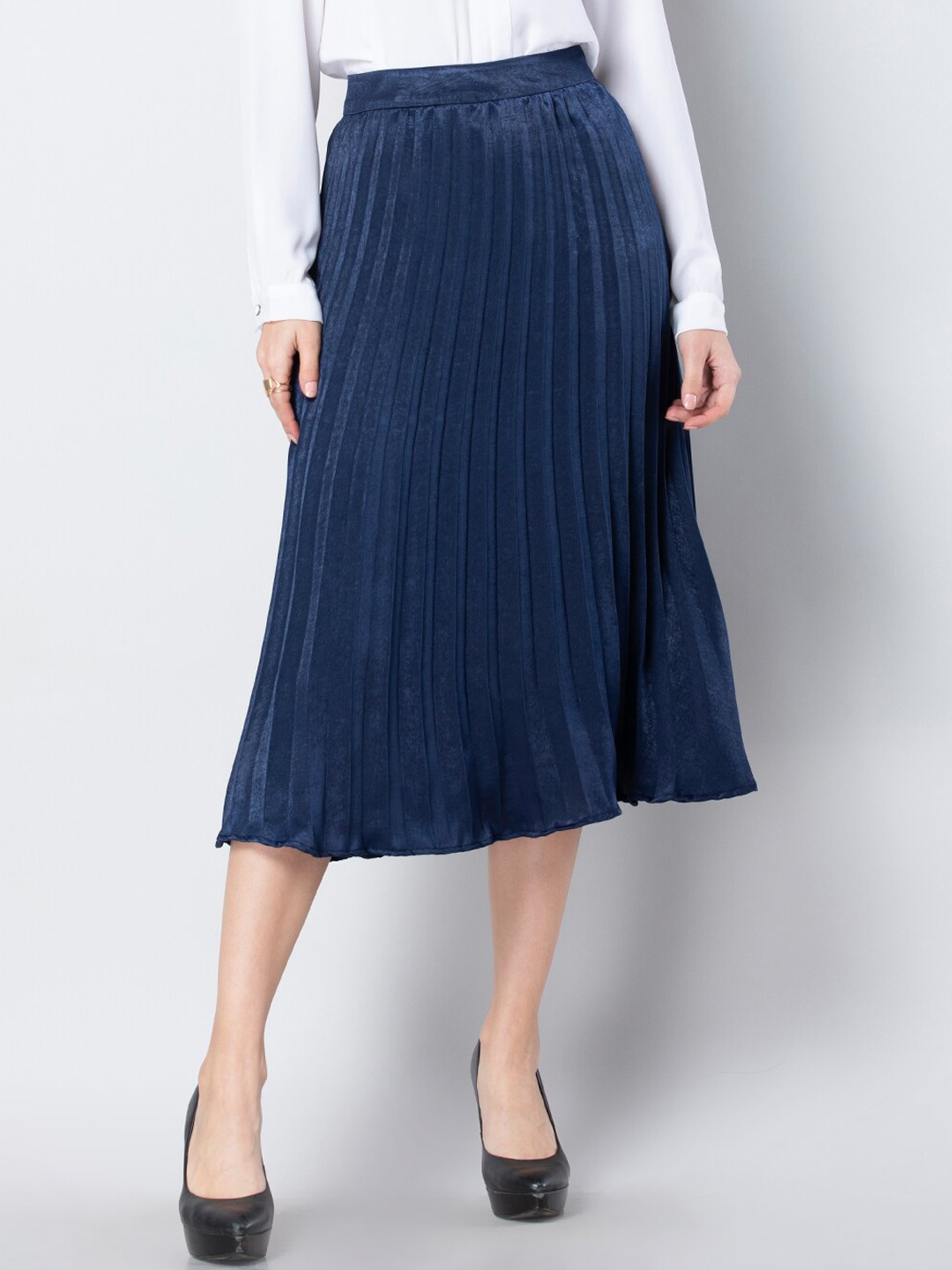 Buy Faballey Women Blue Solid Flared Skirt Skirts For Women 13105620 Myntra