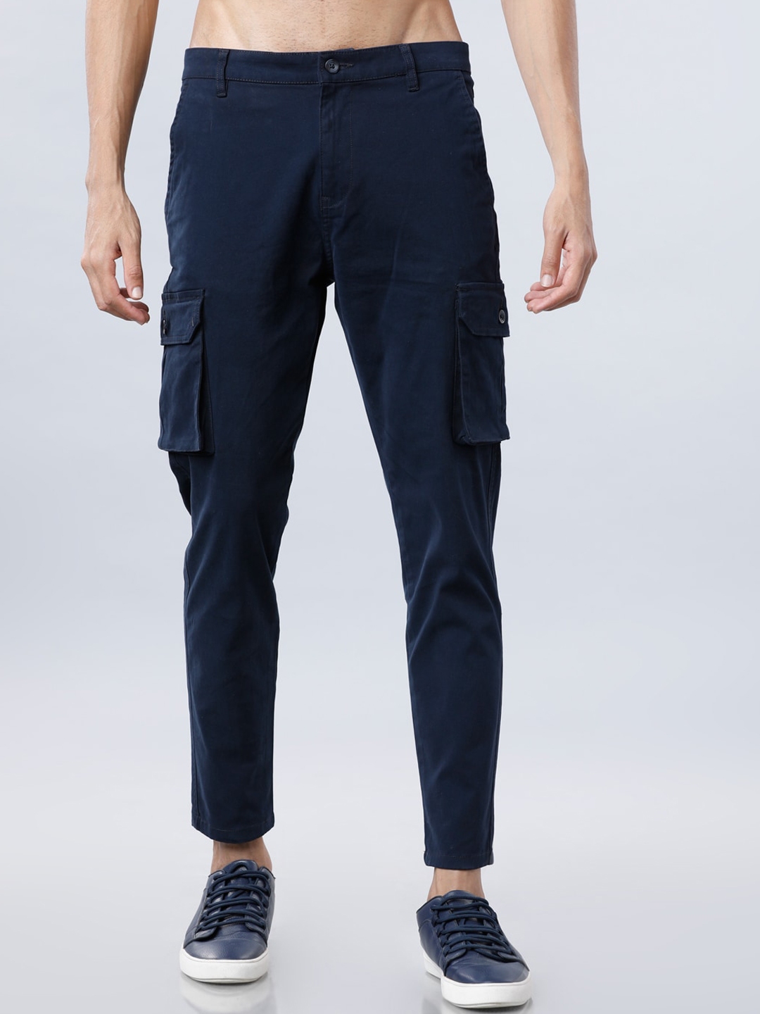 navy blue cargo pants slim fit