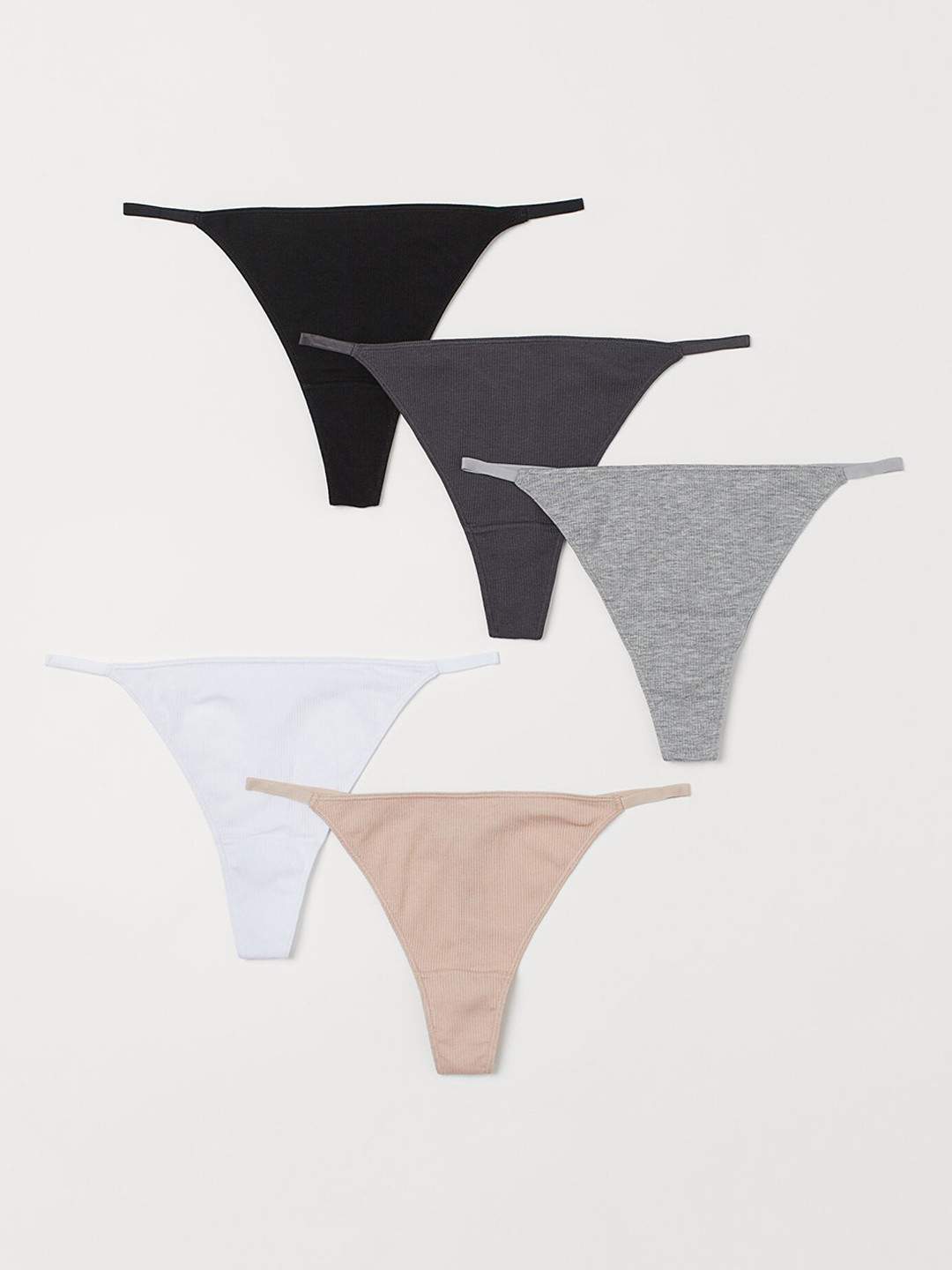 Buy H&M Women Multicolored 5 Pack Cotton Thong Briefs Briefs for