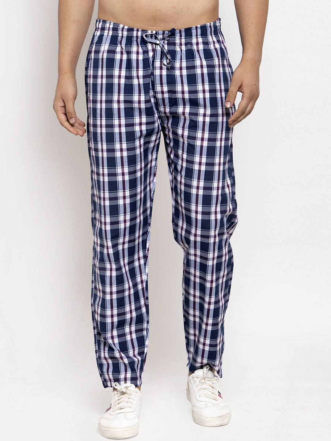 checked track pants