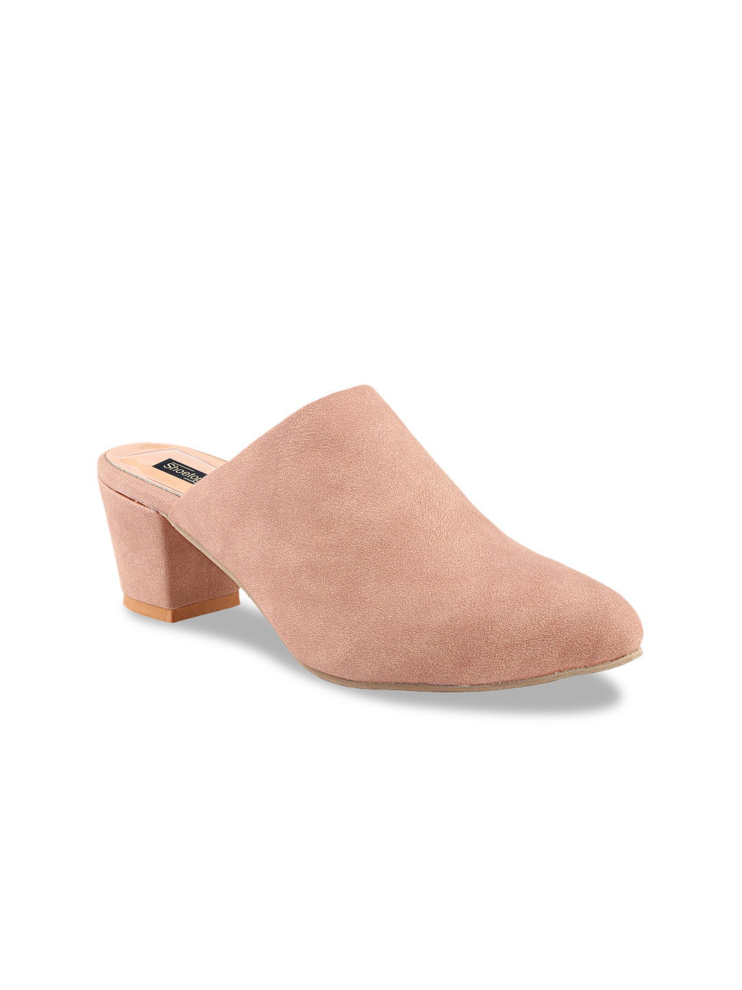 Buy Shoetopia Women Peach Coloured Solid Block Heels - Heels for Women 13106314 | Myntra