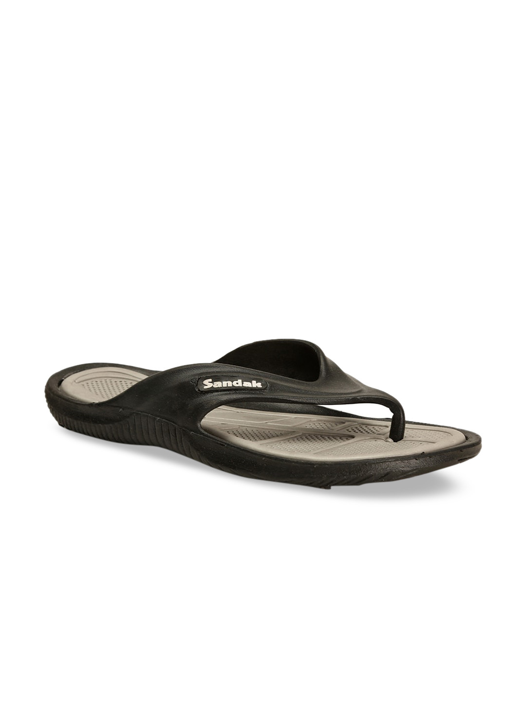 Buy Sandak By Bata Men Black & Beige Solid Thong Style Flip Flops - Flip Flops for Men 13117264 
