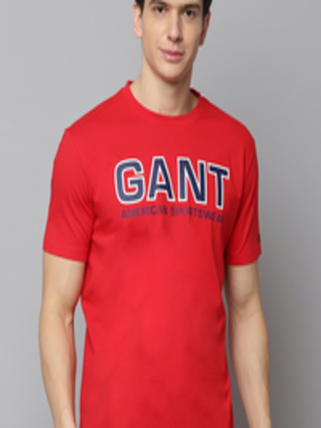 Buy GANT Men Red Printed Round Neck T Shirt - Tshirts for Men 13104876 ...