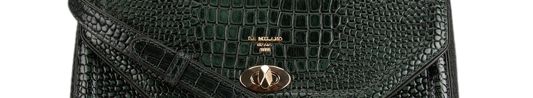Buy Da Milano Green Textured Leather Handheld Bag - Handbags for Women ...