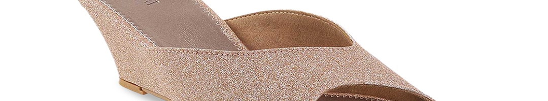 Buy Mochi Women Gold Toned Solid Sandals - Heels for Women 12876948 ...
