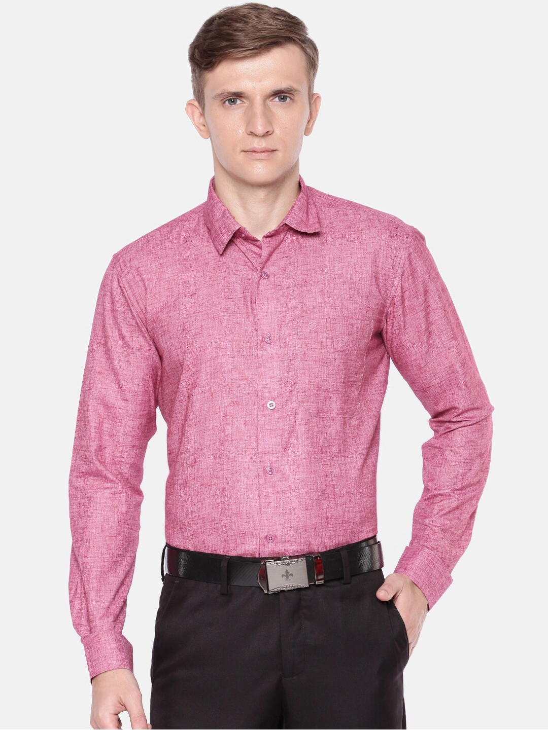 Buy Jansons Men Pink Regular Fit Solid Formal Shirt Shirts for Men