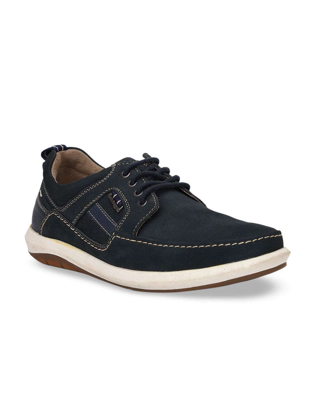 Buy Hush Puppies Men Navy Blue Leather Derbys Casual Shoes for Men