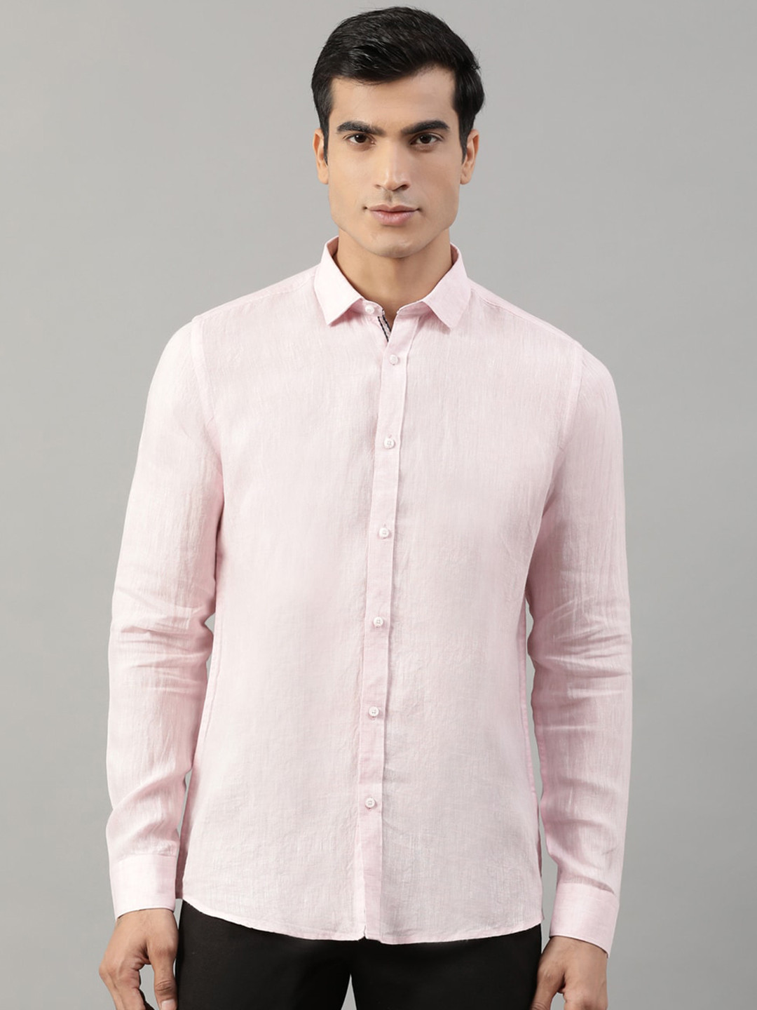 Buy HARSAM Men Pink Regular Fit Solid Casual Shirt Shirts for Men
