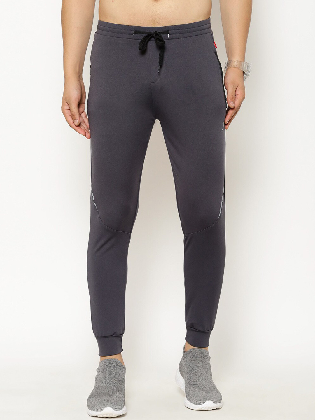 Buy SAPPER Men Charcoal Grey Solid Slim Fit Joggers Track Pants for
