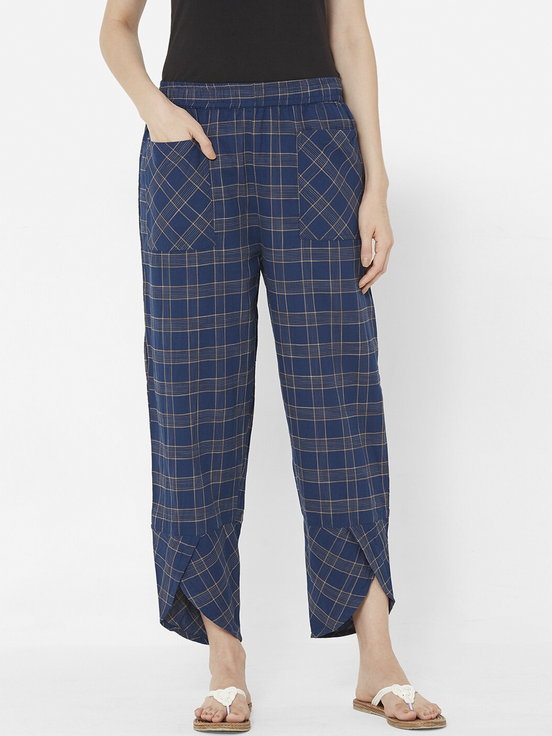 ladies checked lounge pants