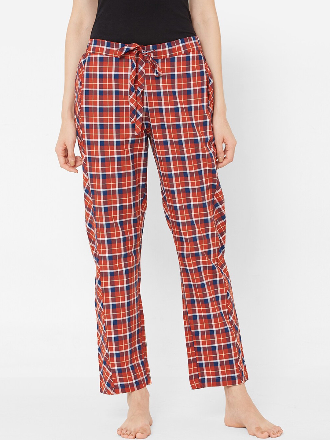 ladies checked lounge pants