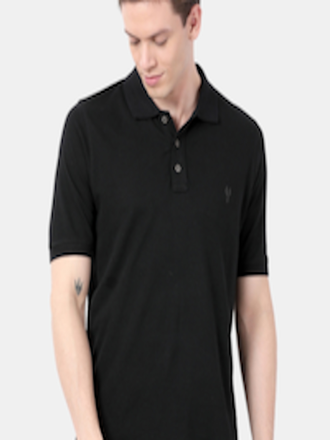 Buy VUDU Men Black Solid Polo Collar T Shirt - Tshirts for Men 12899020 ...