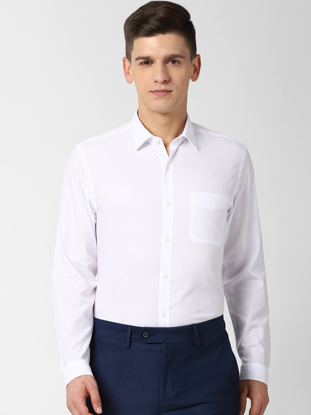 Buy Peter England Men White Slim Fit Solid Formal Shirt Shirts for