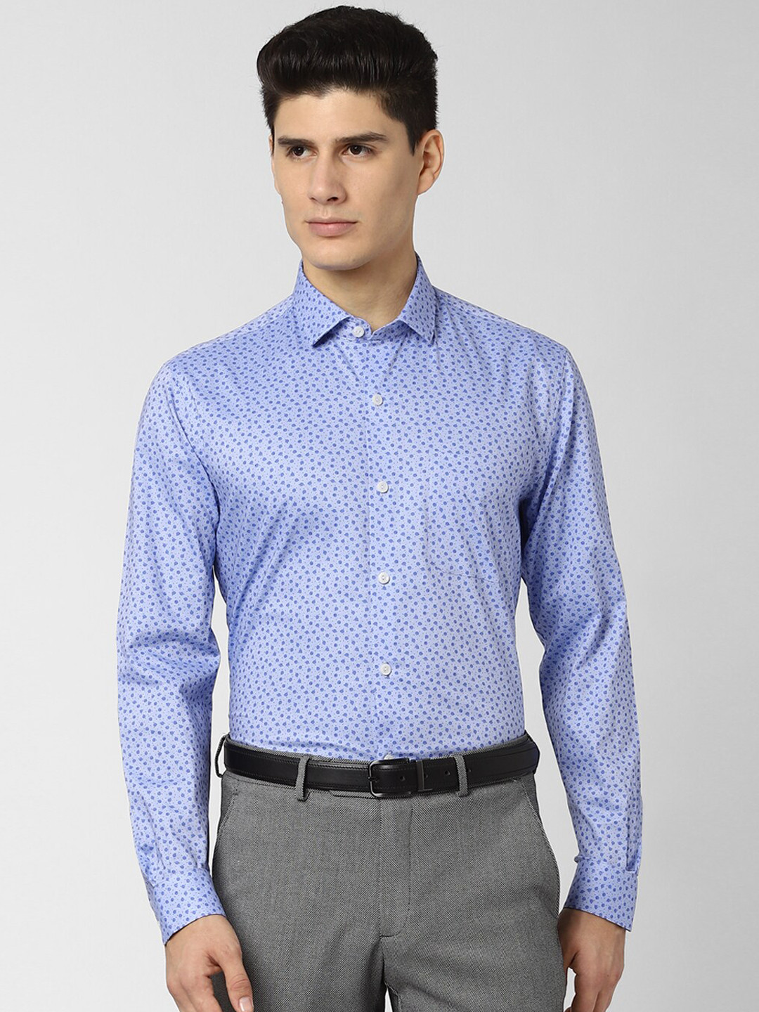 Buy Peter England Elite Men Blue Slim Fit Printed Formal Shirt Shirts