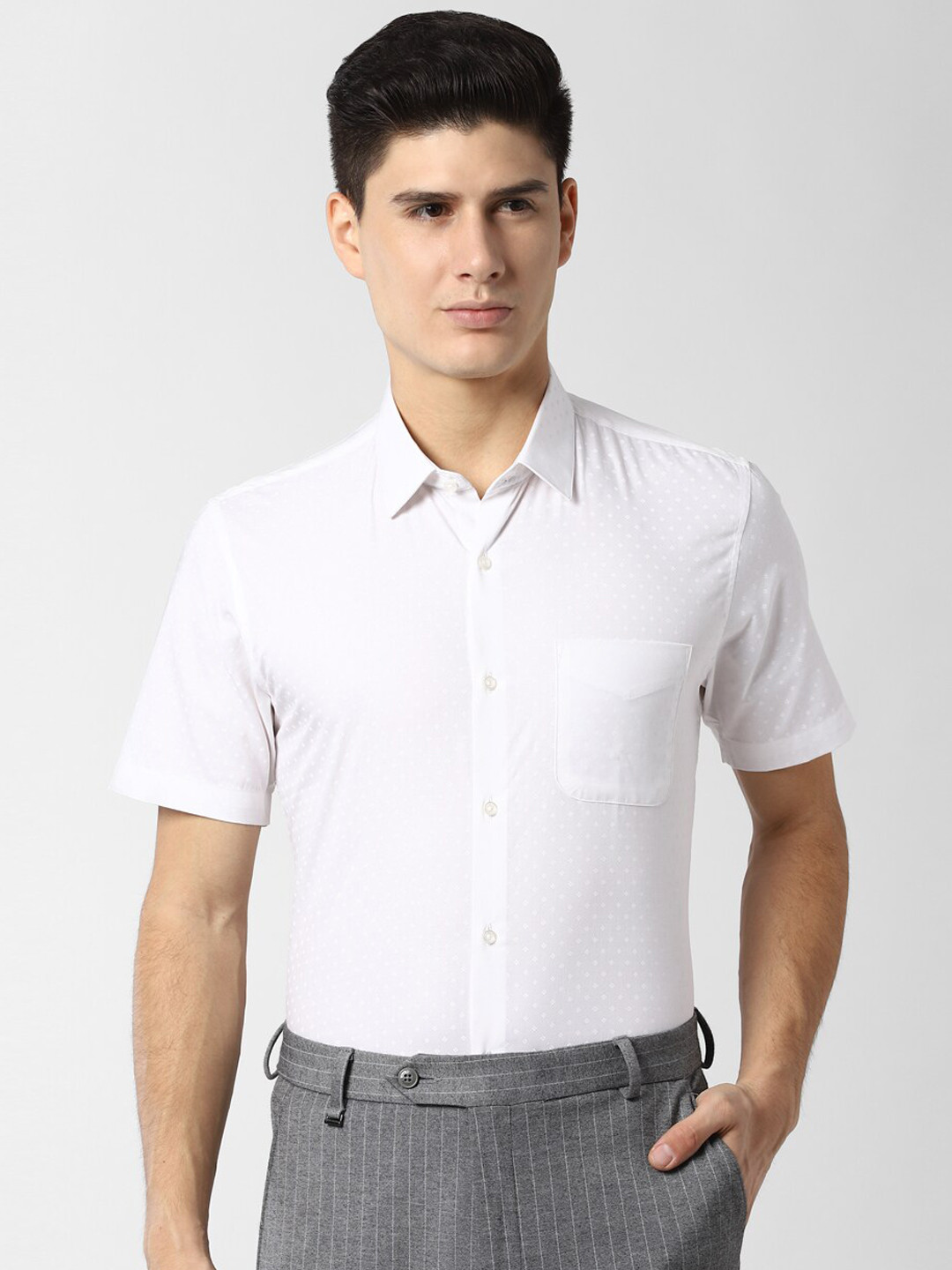 Buy Peter England Men White Slim Fit Printed Formal Shirt Shirts for