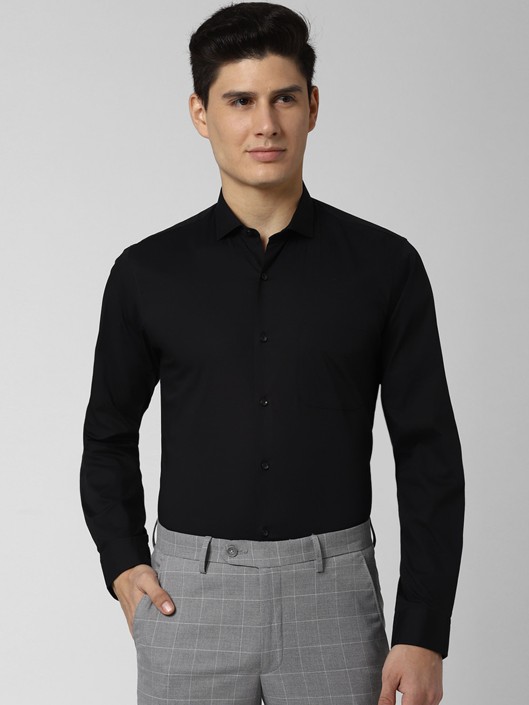 Buy Peter England Men Black Slim Fit Solid Formal Shirt Shirts for